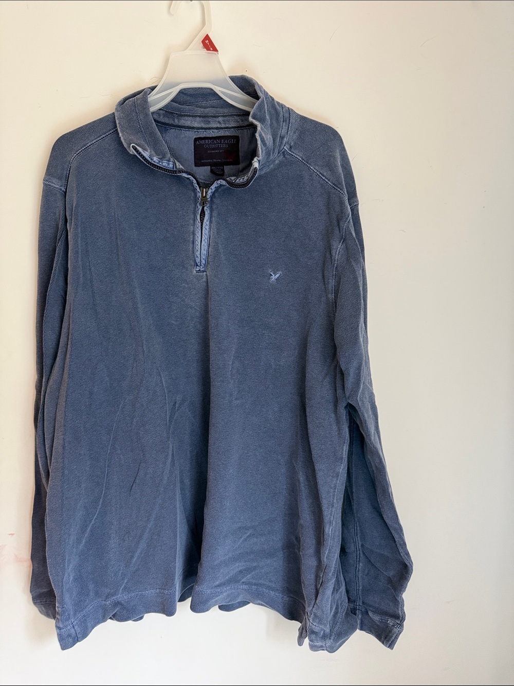 Men’s quarter zip American Eagle blue shirt sz XXL
